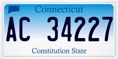 CT license plate AC34227