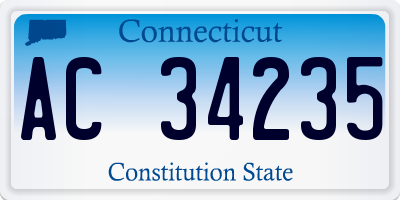 CT license plate AC34235