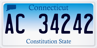 CT license plate AC34242