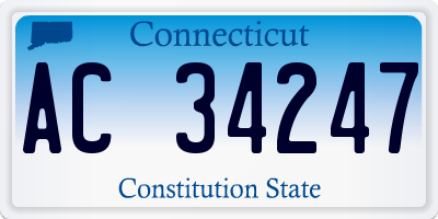 CT license plate AC34247