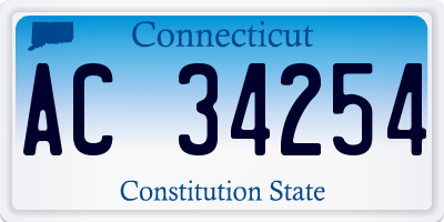 CT license plate AC34254