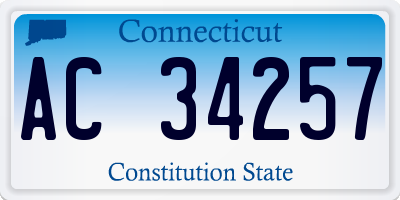 CT license plate AC34257