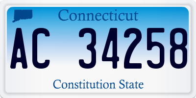 CT license plate AC34258