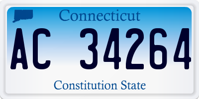 CT license plate AC34264