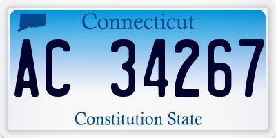 CT license plate AC34267