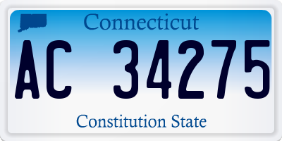 CT license plate AC34275