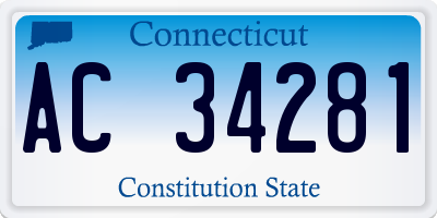 CT license plate AC34281