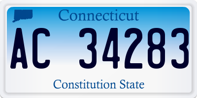 CT license plate AC34283