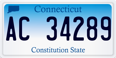CT license plate AC34289
