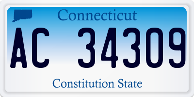 CT license plate AC34309