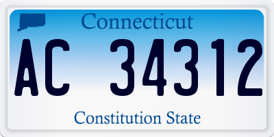 CT license plate AC34312