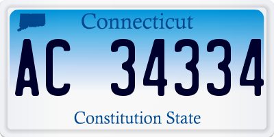 CT license plate AC34334