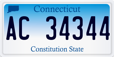 CT license plate AC34344