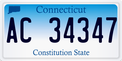 CT license plate AC34347