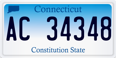 CT license plate AC34348