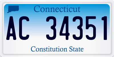 CT license plate AC34351