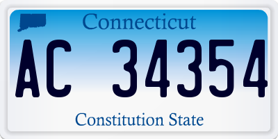 CT license plate AC34354