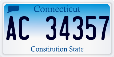 CT license plate AC34357