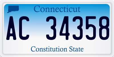 CT license plate AC34358