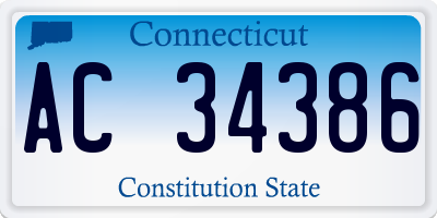 CT license plate AC34386