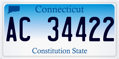 CT license plate AC34422