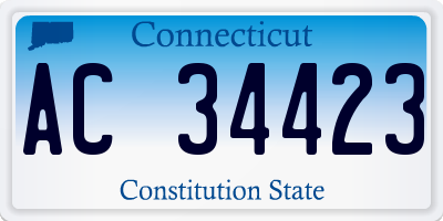 CT license plate AC34423