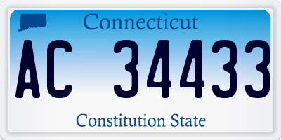CT license plate AC34433