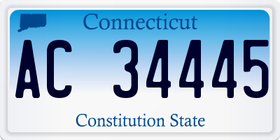 CT license plate AC34445