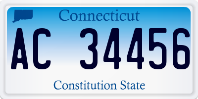 CT license plate AC34456