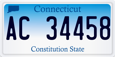 CT license plate AC34458