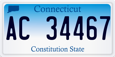 CT license plate AC34467
