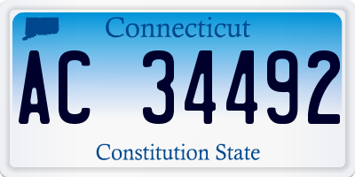 CT license plate AC34492