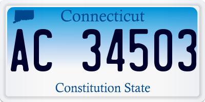 CT license plate AC34503