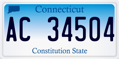 CT license plate AC34504