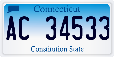 CT license plate AC34533