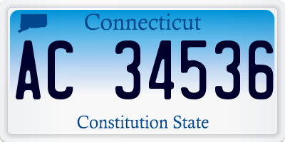 CT license plate AC34536