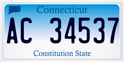 CT license plate AC34537