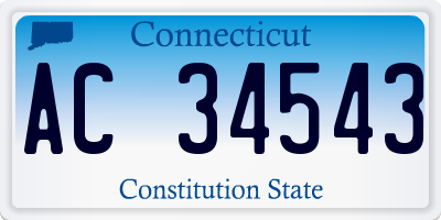 CT license plate AC34543