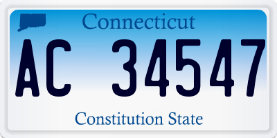 CT license plate AC34547