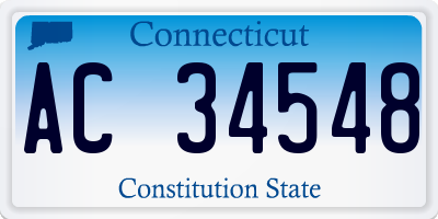 CT license plate AC34548