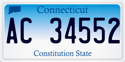 CT license plate AC34552