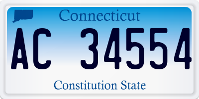 CT license plate AC34554