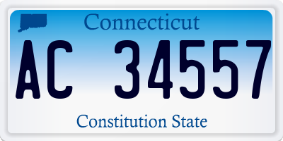 CT license plate AC34557
