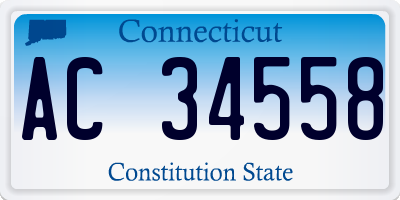 CT license plate AC34558