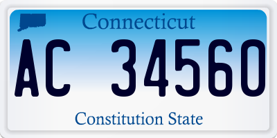 CT license plate AC34560