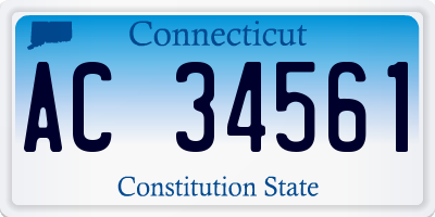 CT license plate AC34561