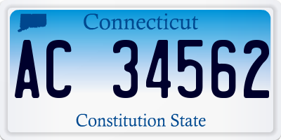 CT license plate AC34562