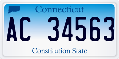 CT license plate AC34563