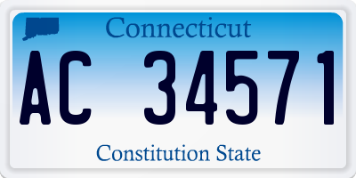 CT license plate AC34571