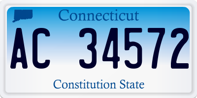 CT license plate AC34572